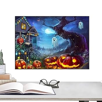 【Halloween party】アクリル画 F6 風景画 絵画 Halloween party】アクリル画 F6 風景画 絵画
